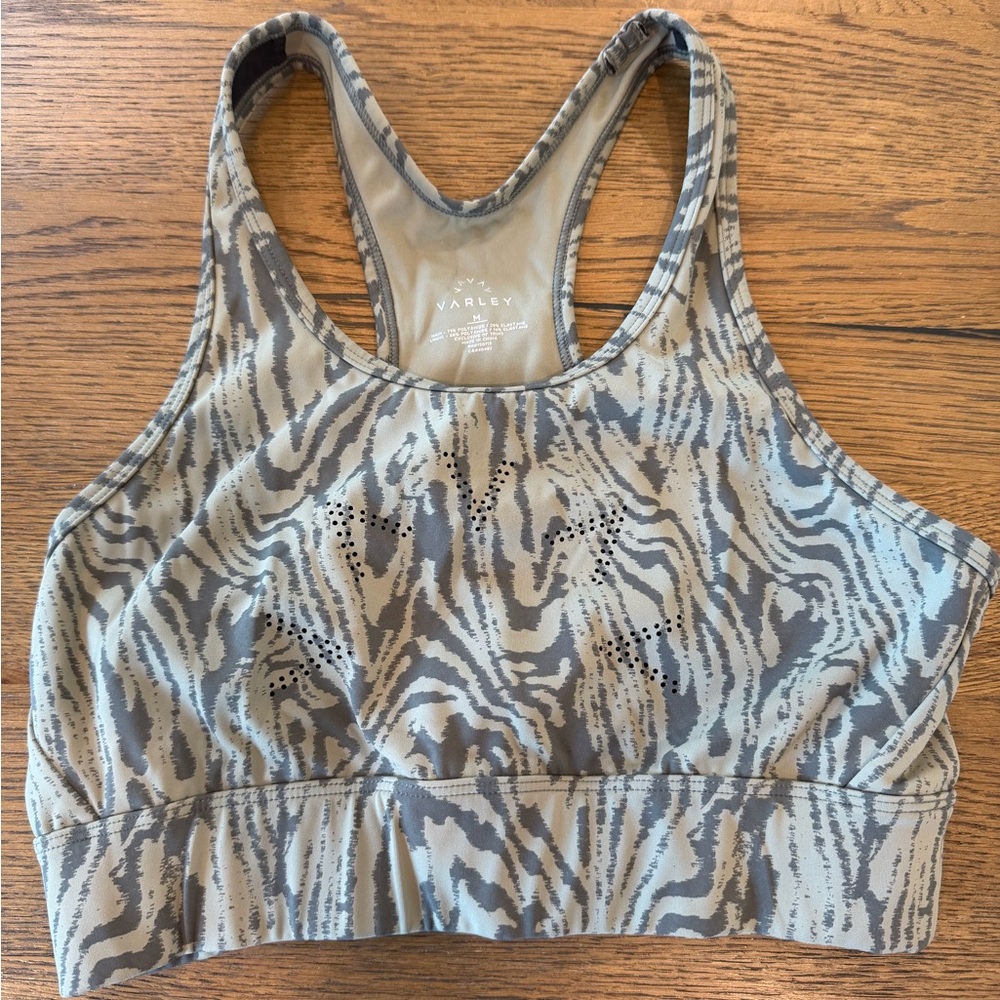 Varley Animal Print Sports Bra – Size Medium – Racerback Performance Bra